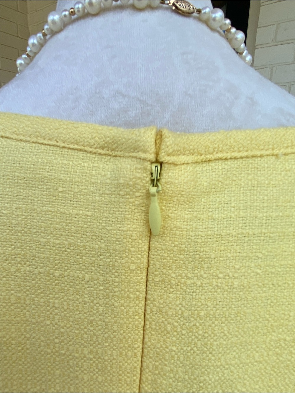 NWT size 12 Talbots Yellow Sleeveless Shift Dress with Patch Pockets and Bows - Picture 9 of 14